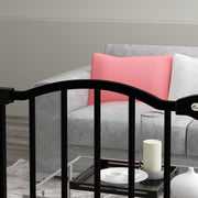 Freestanding Metal Dog Safety Gate Adjustable Folding Pet Barrier for Doorways Black