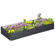 Grey Metal Raised Garden Bed Planter Box for Flowers and Herbs Ideal for Outdoor Use