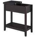 Garden bench with storage for outdoor seating and organising in dark grey AOSOM