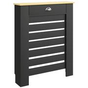 Radiator Cover with Storage Drawer for Safe Hallway Heating Black Wood Effect Homcom