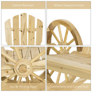 Natural Wooden Adirondack Rocking Chair Reclining Garden Armchair by Outsunny