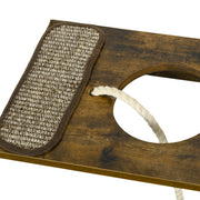 Wall Mounted Cat Tree Set with Scratching Posts and Perches for Play and Sleep Brown