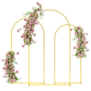 Gold Metal Wedding Arch Frame Set Balloon Backdrop Stand for Parties and Events by Outsunny