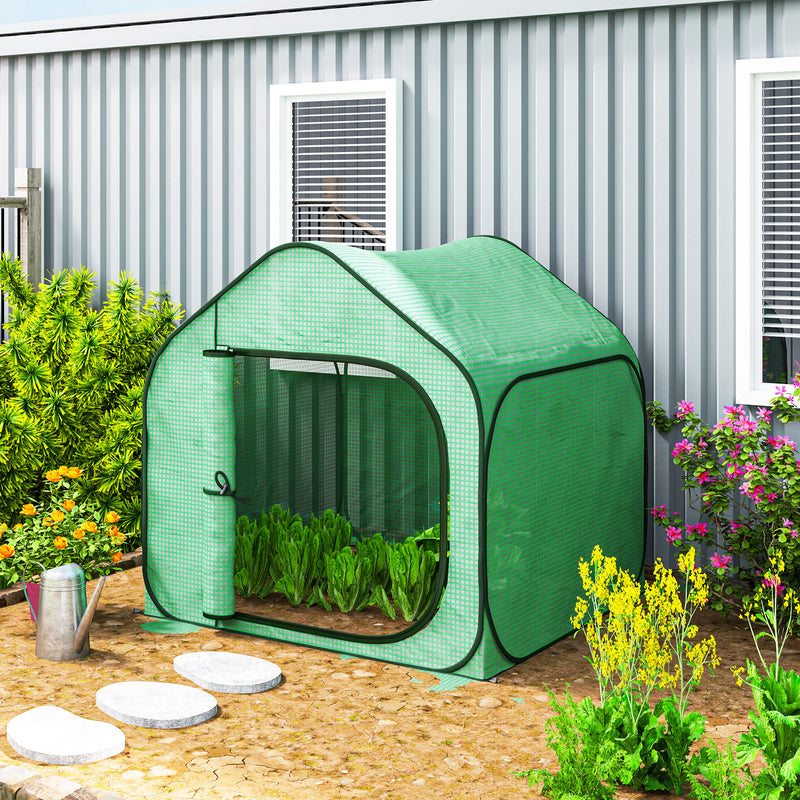 Mini Pop Up Greenhouse 150x148cm for Hassle Free Growing by Outsunny