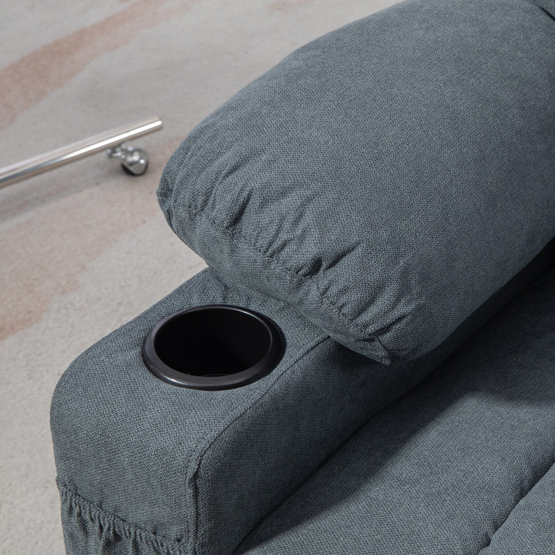 Oversized Riser Recliner Lift Chair With Remote and Cup Holder For Elderly, Grey