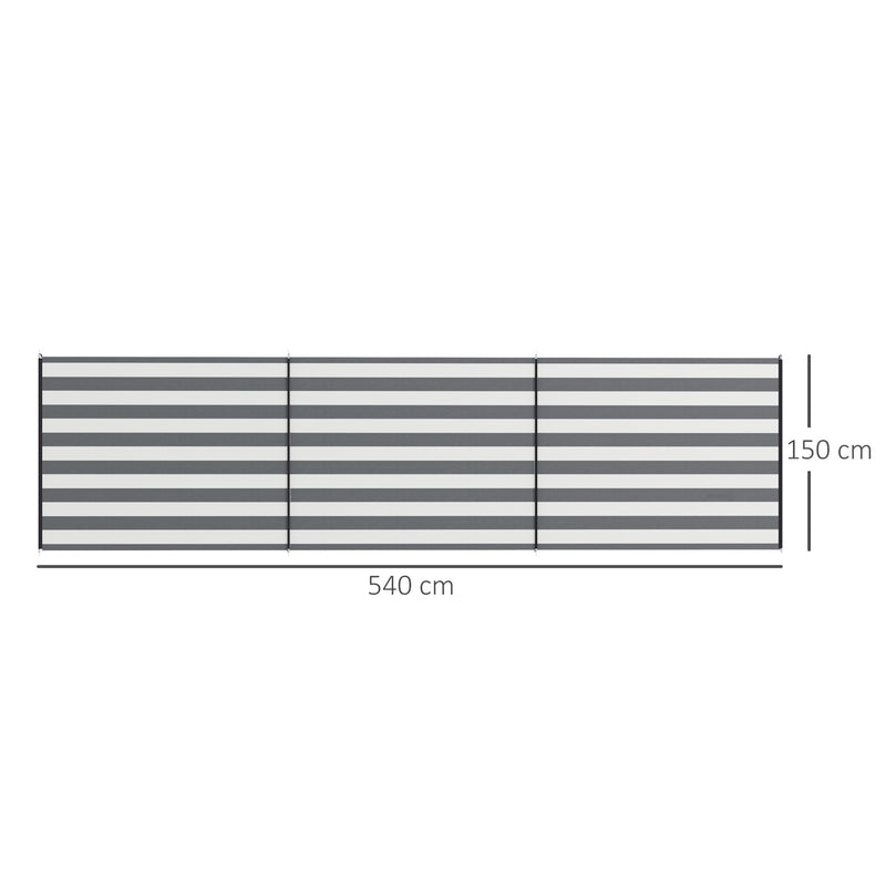 4 Pole Outdoor Windbreak Shelter With Steel Frame And Carry Bag For Camping Grey White AOSOM