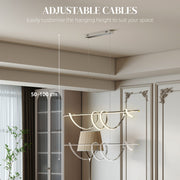 Modern Pendant Ceiling Light with Adjustable Colour Temperatures for Home Lighting Silver AOSOM