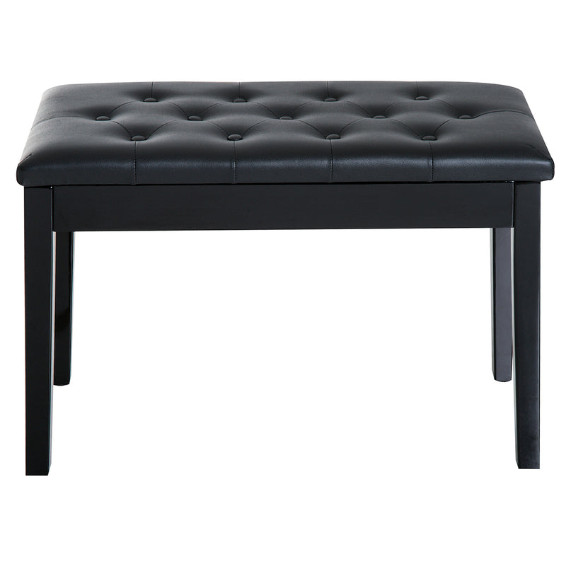 PU Leather Piano Stool With Hidden Storage Ideal for Makeup or Dressing Table, Black