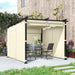 Beige 3 x 3 m Retractable Roof Pergola with Curtains for Garden and Patio by Outsunny