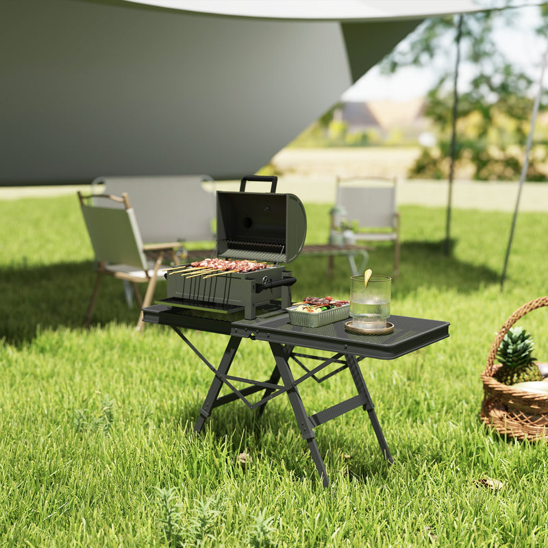 Folding Picnic Table with Adjustable Height for Easy Outdoor Seating Black