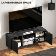 Black TV Stand Cabinet for TVs up to 55 Inch with Storage Shelves and Cable Management by HOMCOM