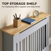 Radiator Cover with Shelf for Extra Storage and Heat Circulation Grey Homcom