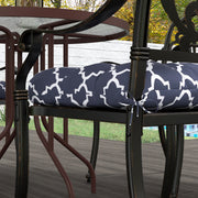 Blue 4 Piece Garden Chair Cushion Set With Ties For Indoor Or Outdoor Comfort