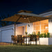 Khaki Cantilever Garden Parasol with Solar LED Lights and UPF50+ Sun Shade by Outsunny