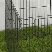 8 Panel Dog Playpen with Door for Small Pets Ideal for Indoor and Outdoor Use Black