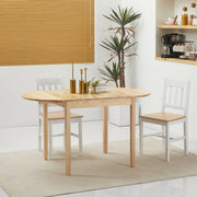 Natural Wooden Drop-Leaf Dining Table Seats 4-6 by HOMCOM