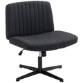 Armless Swivel Desk Chair With Wide Padded Seat And Tilt Function For Home Office Black