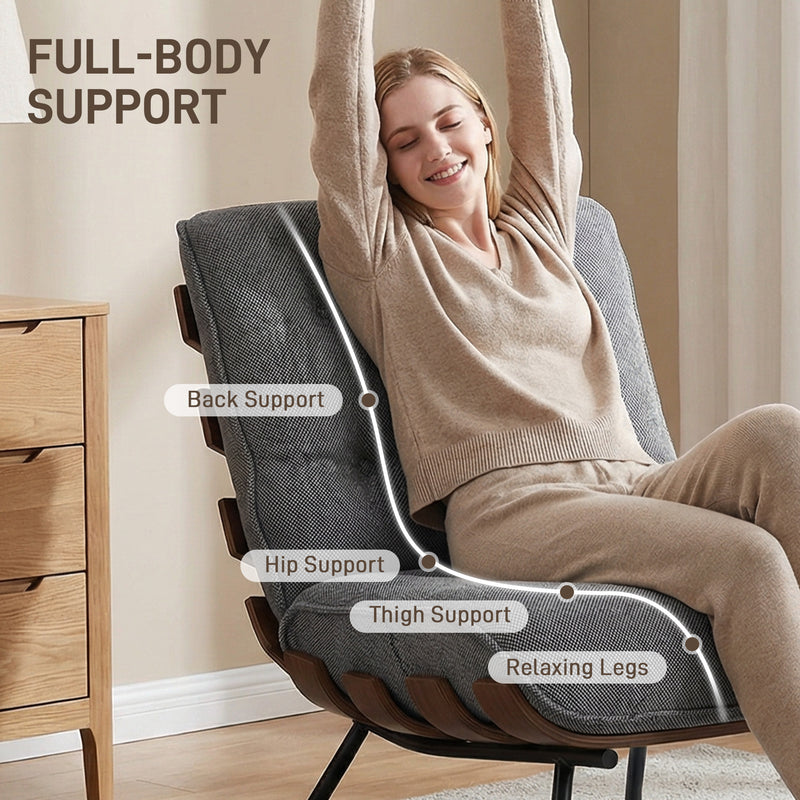 Modern Accent Chair with Thick Cushions for Comfortable Living Room or Bedroom Seating Dark Grey Homcom