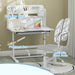 Height Adjustable Kids Desk and Chair Set with Tiltable Desktop and Reading Rack Grey by AIYAPLAY