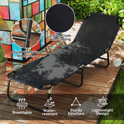 Black Garden Sun Lounger with Five Position Adjustable Back by Outsunny