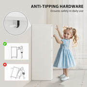Bathroom Storage Cabinet with Four Drawers for Small Spaces Slim Design White AOSOM