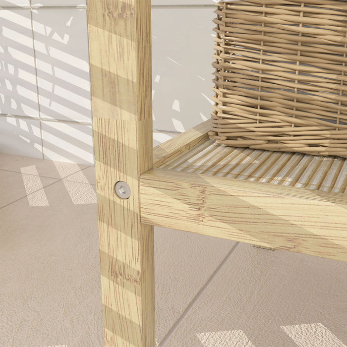 Three Tier Bamboo Bathroom Storage Shelf Natural Finish by HOMCOM