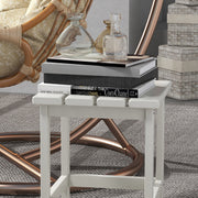 Outsunny Square Coffee Table, HDPE Tabletop and Frame for Porch, Garden, Side Table, 38 x 38 x 46 cm, White AOSOM