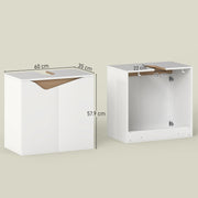 White Under Sink Bathroom Cabinet With Soft Close Doors Ideal For Pedestal Free Basins