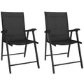 Folding Garden Chairs Set of 2 for Comfortable Outdoor Seating Easy Storage Black Outsunny