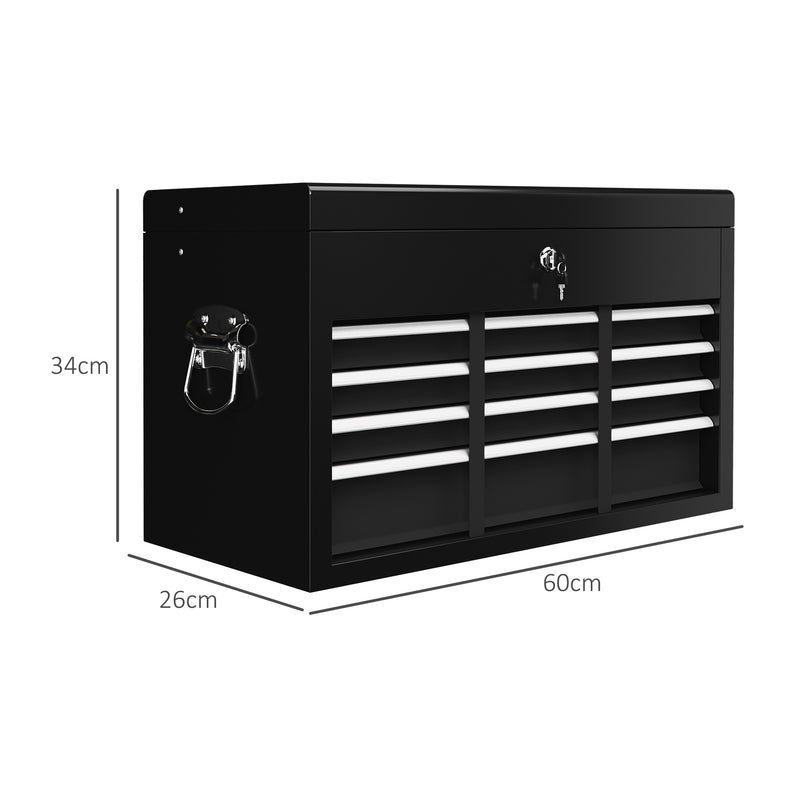 Steel Tool Chest With Six Lockable Drawers Ideal for Garage or Workshop Black