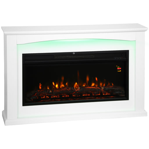 2000W Electric Fireplace Heater with Realistic Flame Effect for Living Room White