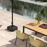 Square Garden Parasol Base Heavy Duty Umbrella Stand Holds Up to 25kg Black by Outsunny