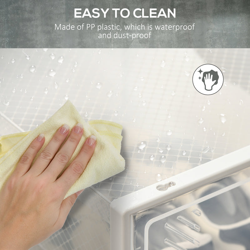 8 Piece Clear Plastic Stackable Shoe Storage Boxes with Magnetic Doors for UK EU Size 8.5 by HOMCOM