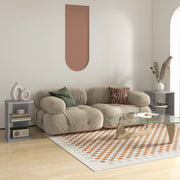 Set of 2 Modern Grey Side Tables with Glass Shelf by HOMCOM