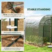 Walk In Lean To Greenhouse 214cm x 118cm with Shelves Ideal for Small Gardens Green