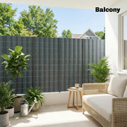 Garden Privacy Screen Fence for Wind and Sun Protection Waterproof PVC Grey AOSOM