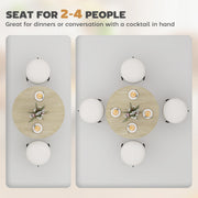 Round 80cm Industrial Dining Table in Oak Finish Ideal for Small Kitchens or Dining Areas