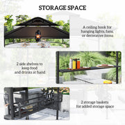 Grey BBQ Grill Gazebo with Shelves 150 x 240cm by Outsunny