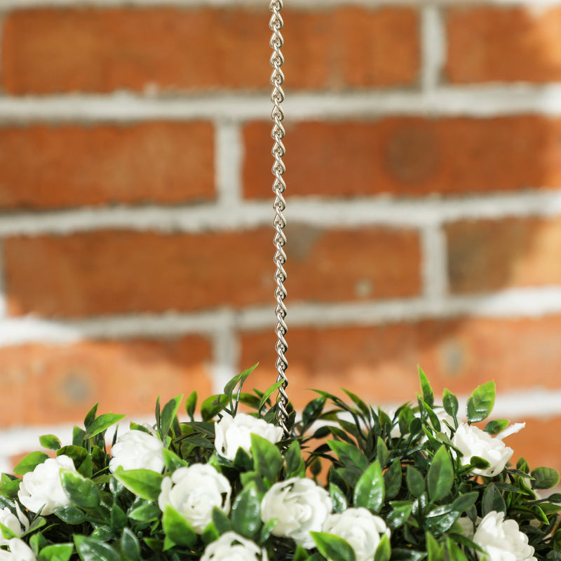 Set of 2 Artificial Topiary Rose Balls 28cm UV Protected Indoor Outdoor Decor by HOMCOM