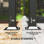 3 x 4m Aluminium Pergola with Retractable Canopy Grey Khaki by Outsunny