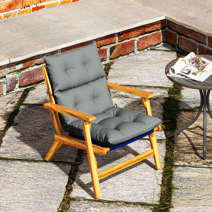 Light Grey Padded Outdoor Seat Cushion 115 x 56 cm by Outsunny