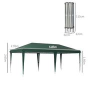 Green 6 x 3 m Pop Up Gazebo with Steel Frame for Outdoor Events by Outsunny