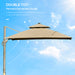 Khaki 3 x 3m Aluminium Square Sun Canopy with Adjustable Tilt Poles by Outsunny