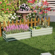 Set of 2 Green Raised Garden Beds 291L Each Ideal for Flowers and Herbs Outdoors