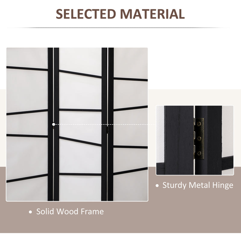3 Panel Wooden Folding Room Divider Freestanding Privacy Screen for Bedroom, White