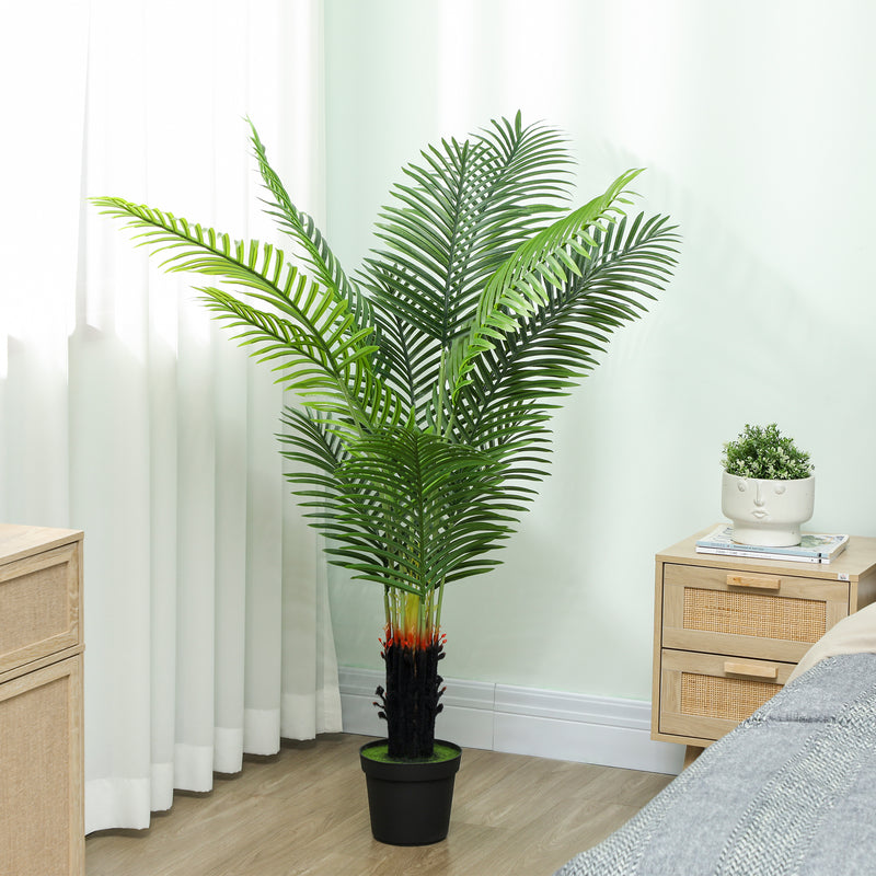 150cm Artificial Areca Palm Tree with 12 Lifelike PE Leaves for Home or Office Decor, Green