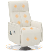 Cream 10 Point Massage Recliner Chair with Padded Seat by HOMCOM