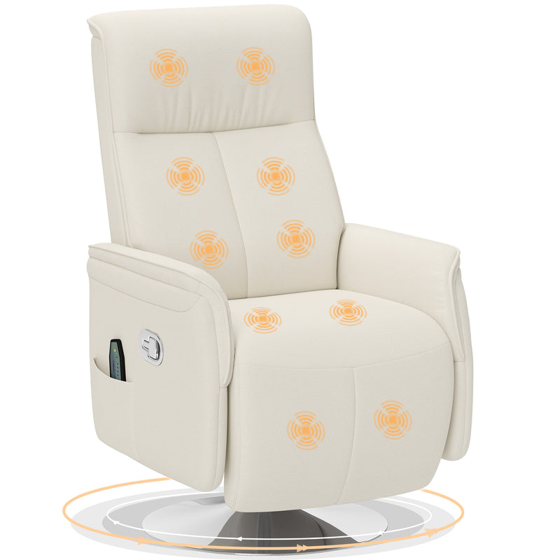 Cream 10 Point Massage Recliner Chair with Padded Seat by HOMCOM