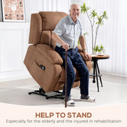 Electric Power Lift Recliner Chair with Massage and Footrest for Elderly Comfort Brown