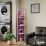 5 Tier LED Floor Lamp With Adjustable Shelves And Remote Control For Living Room White